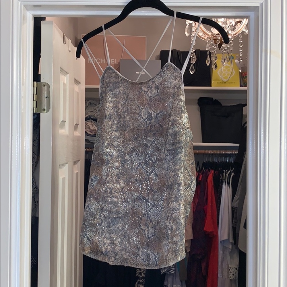 Astr Sequin Python Strappy Top - image 1